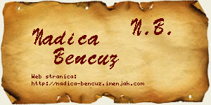 Nadica Bencuz vizit kartica